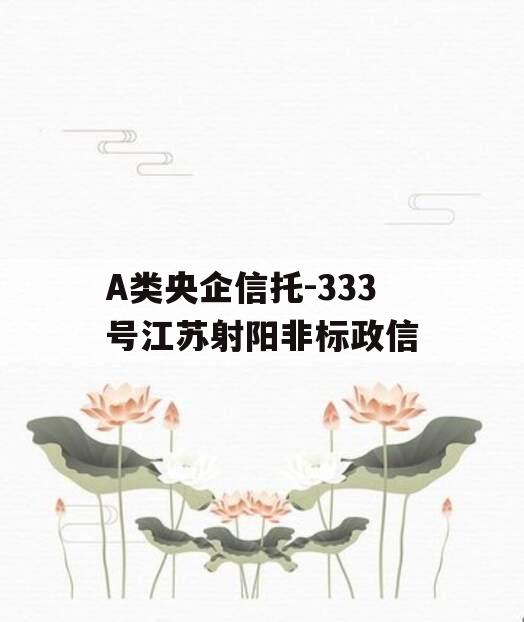 A类央企信托-333号江苏射阳非标政信