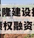 重庆武隆建设投资2023年债权融资计划