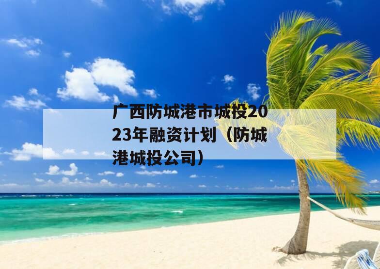 广西防城港市城投2023年融资计划（防城港城投公司）