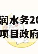 山东晟润水务2023年债权项目政府债定融