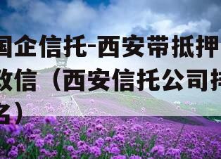 国企信托-西安带抵押政信（西安信托公司排名）