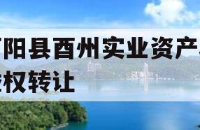 酉阳县酉州实业资产收益权转让