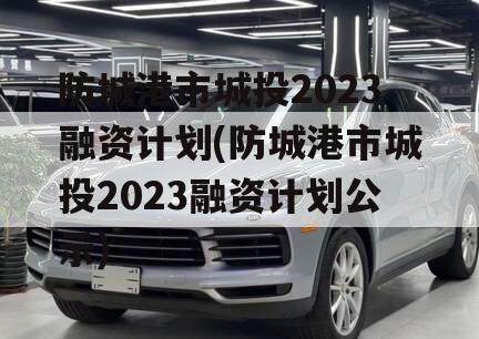 防城港市城投2023融资计划(防城港市城投2023融资计划公示)