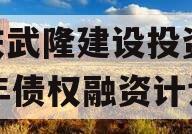 重庆武隆建设投资2023年债权融资计划