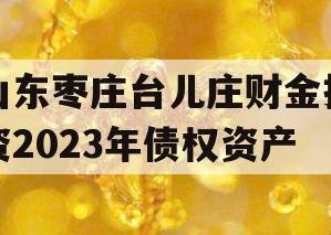 山东枣庄台儿庄财金投资2023年债权资产