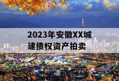 2023年安徽XX城建债权资产拍卖