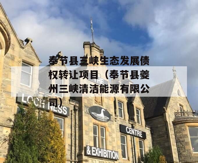 奉节县三峡生态发展债权转让项目（奉节县夔州三峡清洁能源有限公司）