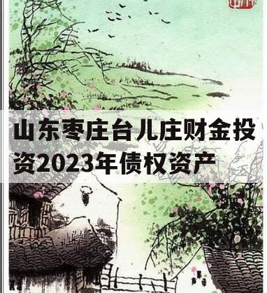 山东枣庄台儿庄财金投资2023年债权资产