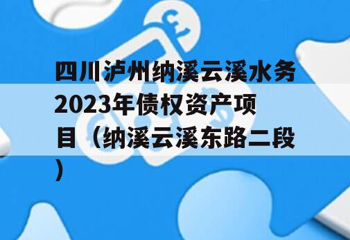 四川泸州纳溪云溪水务2023年债权资产项目（纳溪云溪东路二段）