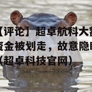 【评论】超卓航科大额资金被划走，故意隐瞒（超卓科技官网）