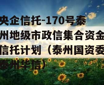 央企信托-170号泰州地级市政信集合资金信托计划（泰州国资委泰州华信）