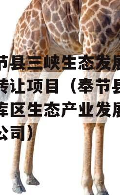 奉节县三峡生态发展债权转让项目（奉节县三峡库区生态产业发展有限公司）
