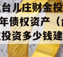 枣庄台儿庄财金投资2023年债权资产（台儿庄投资多少钱建设的）
