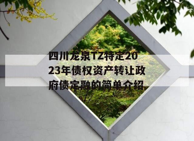 四川龙泉TZ特定2023年债权资产转让政府债定融的简单介绍