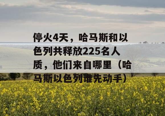 停火4天，哈马斯和以色列共释放225名人质，他们来自哪里（哈马斯以色列谁先动手）