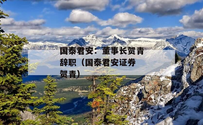 国泰君安：董事长贺青辞职（国泰君安证券 贺青）