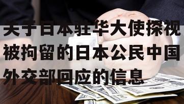 关于日本驻华大使探视被拘留的日本公民中国外交部回应的信息