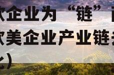 美欧企业为“链”而来（欧美企业产业链去中国化）
