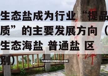 生态盐成为行业“提品质”的主要发展方向（生态海盐 普通盐 区别）