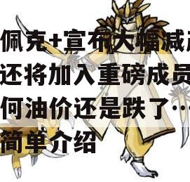 欧佩克+宣布大幅减产、还将加入重磅成员，为何油价还是跌了……的简单介绍