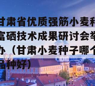 甘肃省优质强筋小麦和富硒技术成果研讨会举办（甘肃小麦种子哪个品种好）
