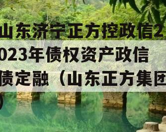 山东济宁正方控政信2023年债权资产政信债定融（山东正方集团）