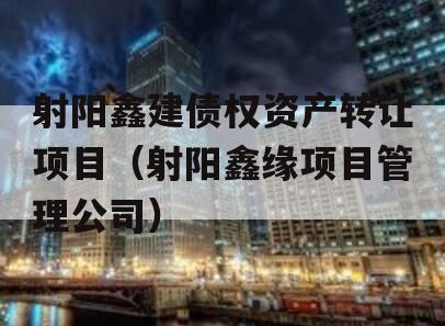 射阳鑫建债权资产转让项目（射阳鑫缘项目管理公司）