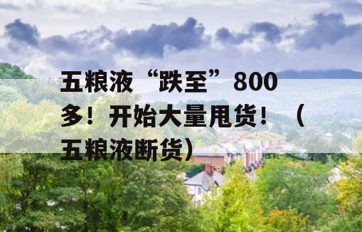 五粮液“跌至”800多！开始大量甩货！（五粮液断货）