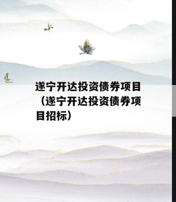 遂宁开达投资债券项目（遂宁开达投资债券项目招标）
