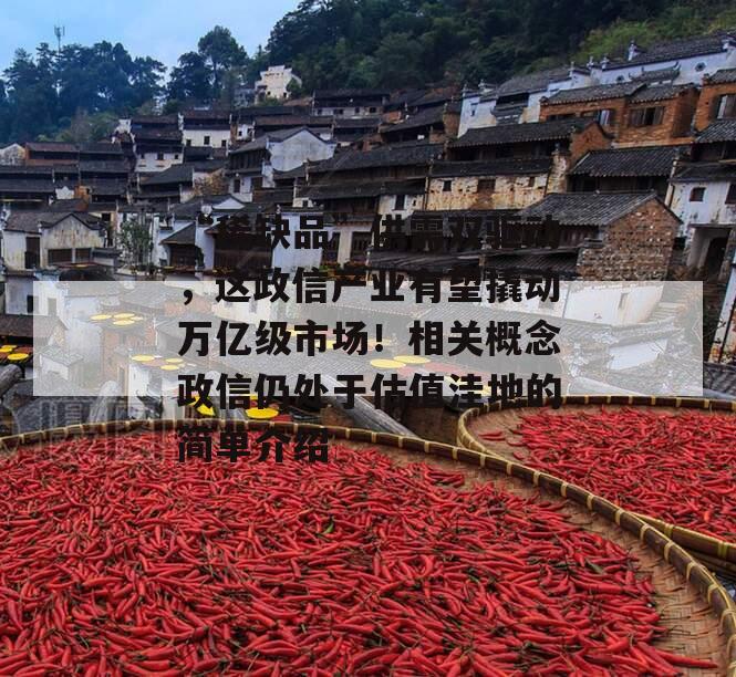 “稀缺品”供需双驱动，这政信产业有望撬动万亿级市场！相关概念政信仍处于估值洼地的简单介绍