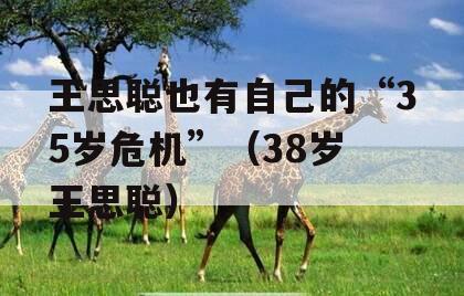 王思聪也有自己的“35岁危机”（38岁 王思聪）
