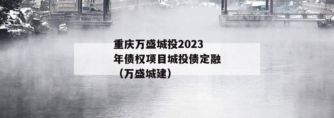重庆万盛城投2023年债权项目城投债定融（万盛城建）