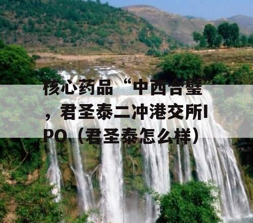 核心药品“中西合璧”，君圣泰二冲港交所IPO（君圣泰怎么样）