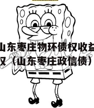 山东枣庄物环债权收益权（山东枣庄政信债）