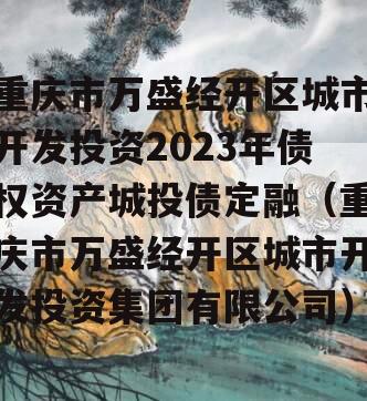 重庆市万盛经开区城市开发投资2023年债权资产城投债定融（重庆市万盛经开区城市开发投资集团有限公司）