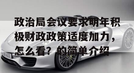 政治局会议要求明年积极财政政策适度加力，怎么看？的简单介绍