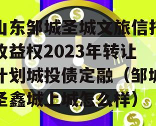 山东邹城圣城文旅信托收益权2023年转让计划城投债定融（邹城圣鑫城上城怎么样）