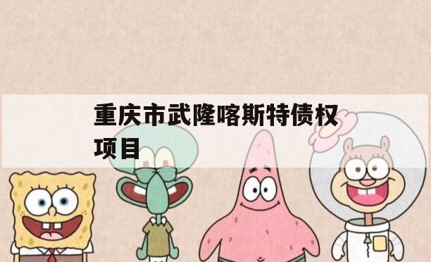 重庆市武隆喀斯特债权项目