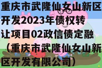 重庆市武隆仙女山新区开发2023年债权转让项目02政信债定融（重庆市武隆仙女山新区开发有限公司）