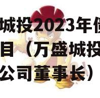万盛城投2023年债权项目（万盛城投集团有限公司董事长）