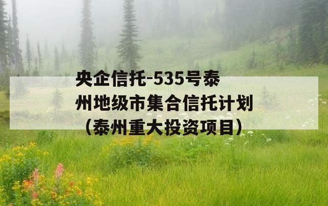 央企信托-535号泰州地级市集合信托计划（泰州重大投资项目）