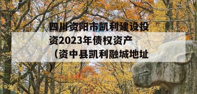 四川资阳市凯利建设投资2023年债权资产（资中县凯利融城地址）