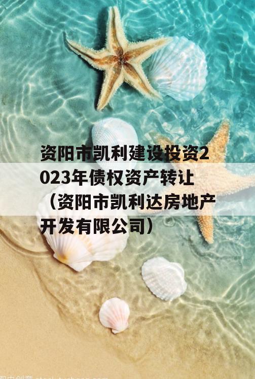 资阳市凯利建设投资2023年债权资产转让（资阳市凯利达房地产开发有限公司）