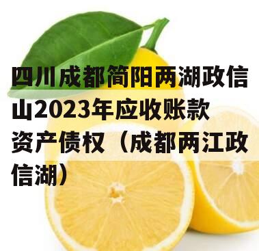 四川成都简阳两湖政信山2023年应收账款资产债权（成都两江政信湖）