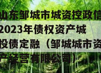 山东邹城市城资控政信2023年债权资产城投债定融（邹城城市资产经营有限公司）