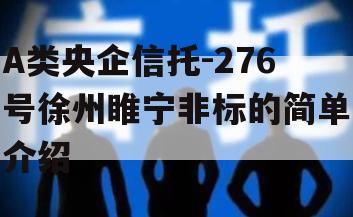 A类央企信托-276号徐州睢宁非标的简单介绍
