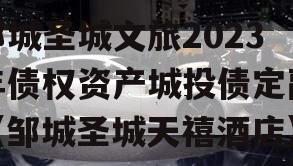 邹城圣城文旅2023年债权资产城投债定融（邹城圣城天禧酒店）