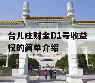 台儿庄财金D1号收益权的简单介绍