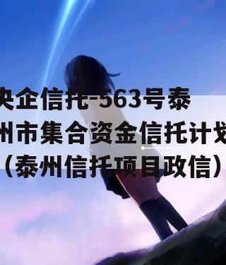 央企信托-563号泰州市集合资金信托计划（泰州信托项目政信）