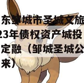 山东邹城市圣城文旅2023年债权资产城投债定融（邹城圣城公司盛来）